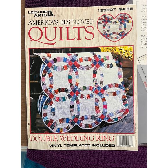 quilt pattern double wedding ring pattern with vinyl templates - Picture 1 of 5